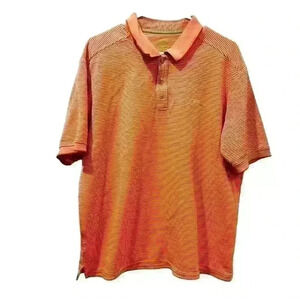 Tommy Bahama Men’s Polo Colors Orange and White Stripes Size XL